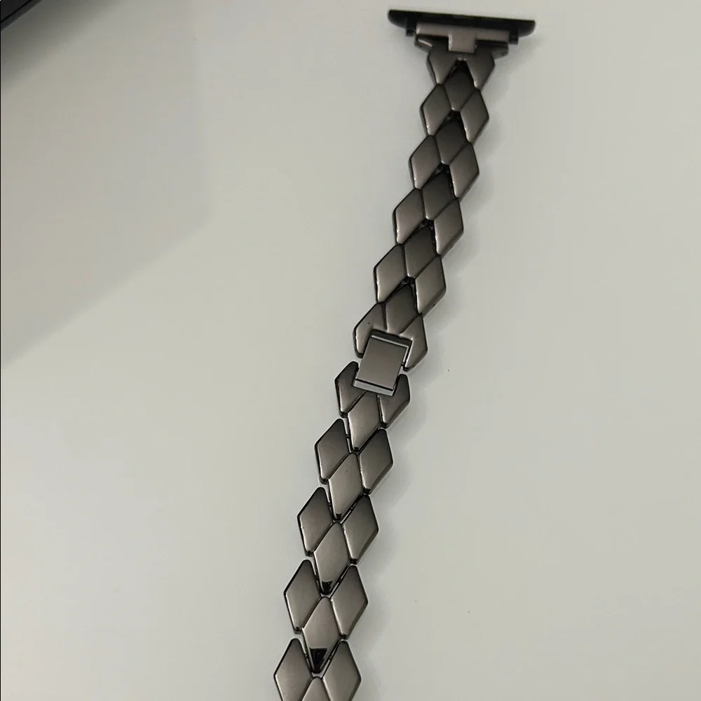 Men's Black Metal Watch Band, size 44 mm